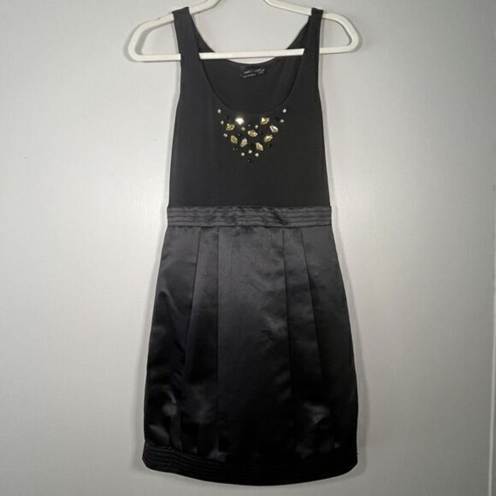 max and cleo black‎ Rhinestone studded cocktail Balloon dress-black Party Sz 4